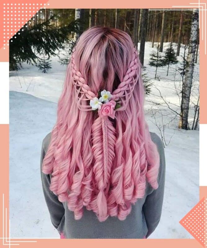 penteado para madrinha de casamento trança rosa