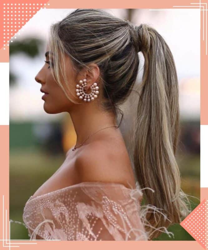 penteado pra madrinha de casamento rabo de cavalo longo