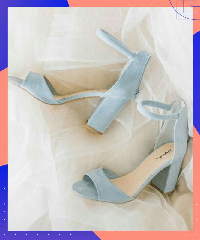 sandalia azul claro para noiva