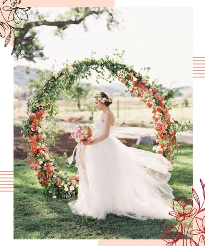 arco de flores para casamento ao ar livre