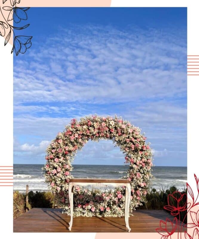 arco de flores para casamento gigante