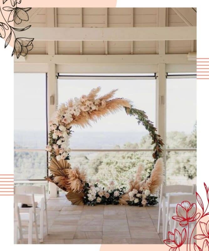 arco de flores para casamento minimalista