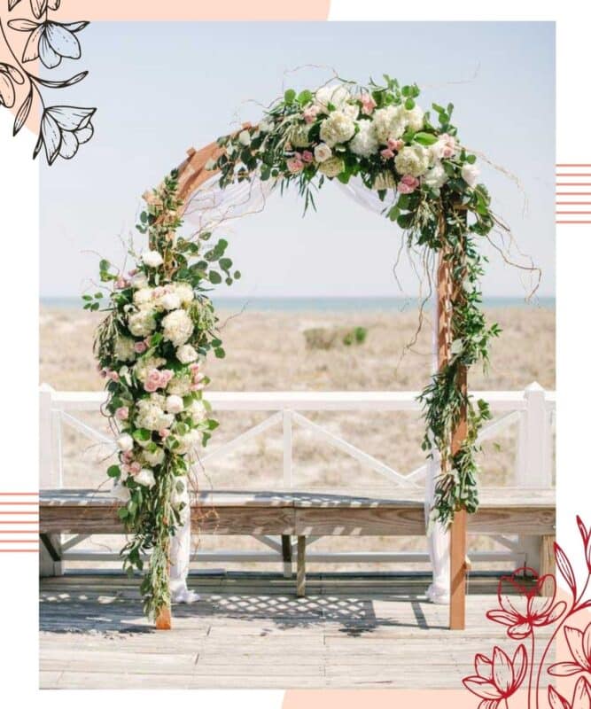 arco de flores para casamento simples