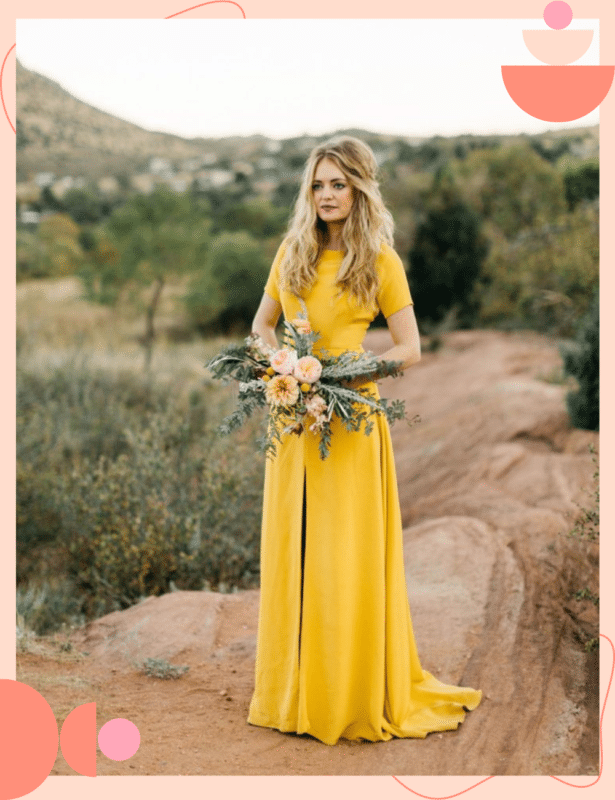 vestido de noiva amarelo vibrante