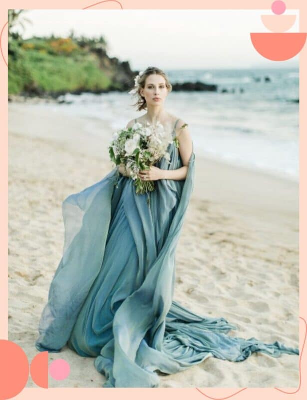 vestido de noiva azul praia
