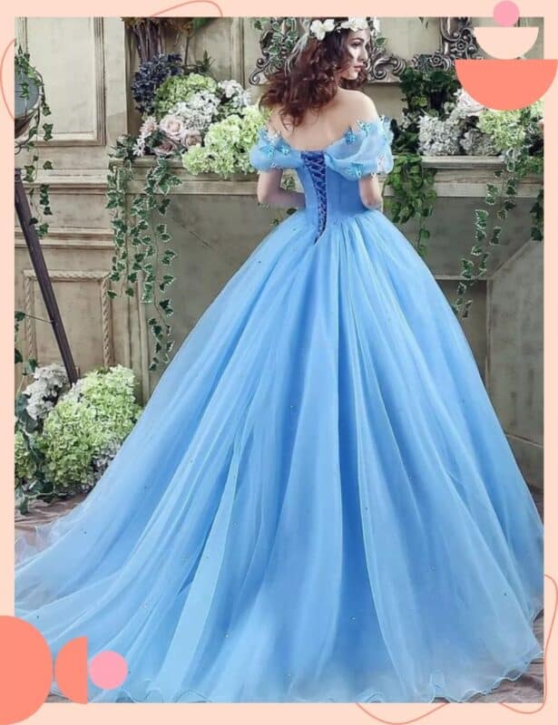vestido de noiva colorido azul claro princesa