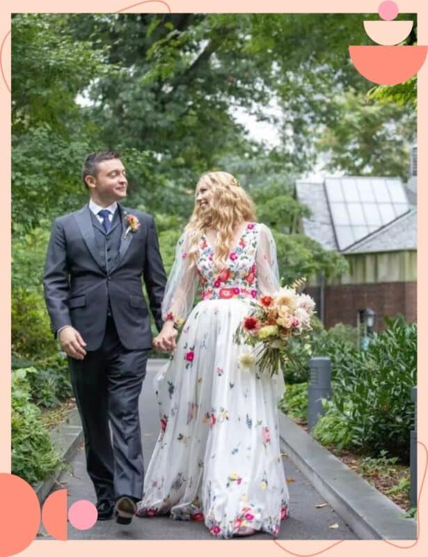 vestido de noiva colorido casamento ao ar livre