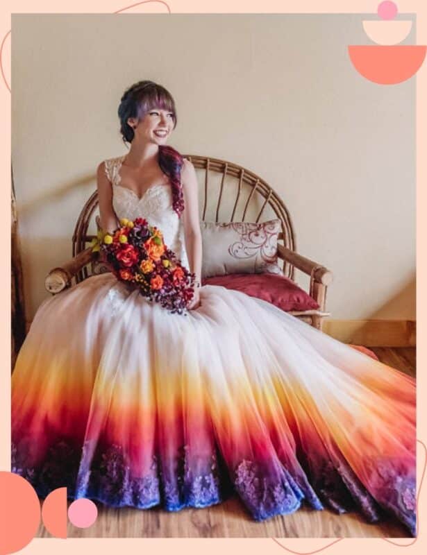 vestido de noiva colorido degrade