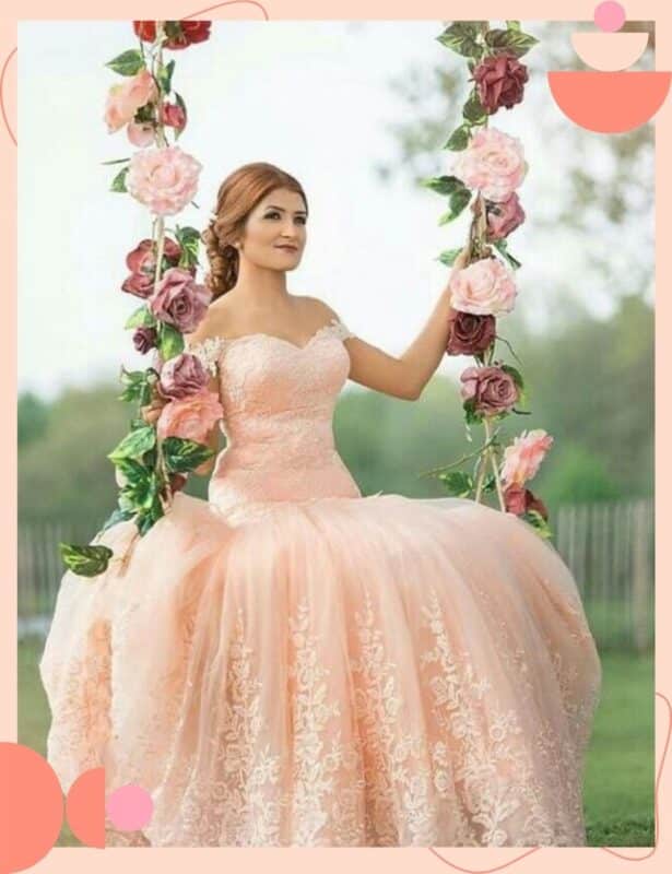 vestido de noiva colorido delicado