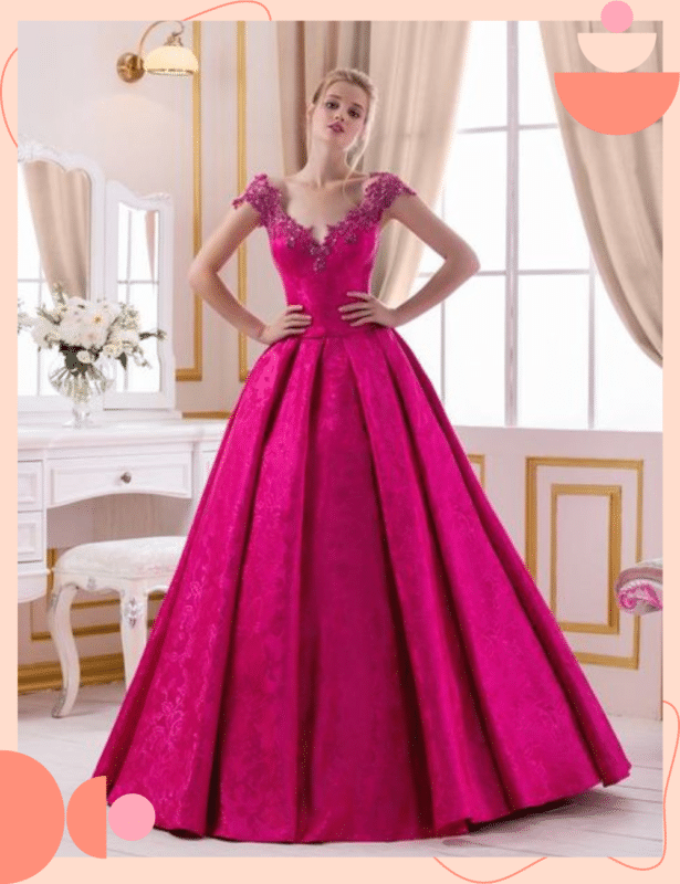 vestido de noiva colorido pink princesa