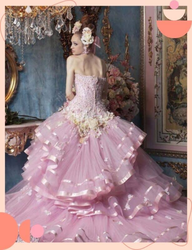 vestido de noiva colorido rosa claro