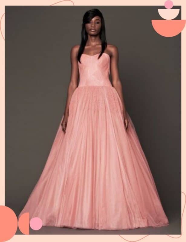 vestido de noiva colorido rosa salmão