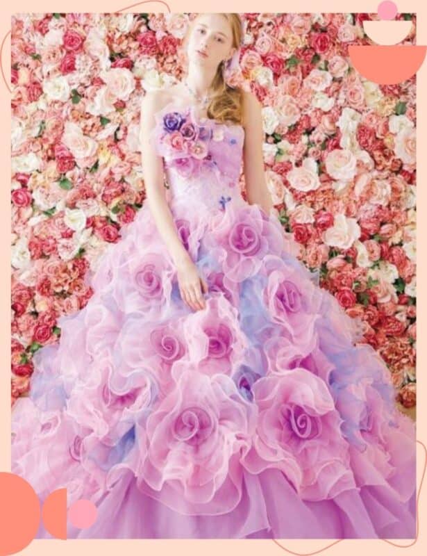 vestido de noiva colorido tons claros com flores