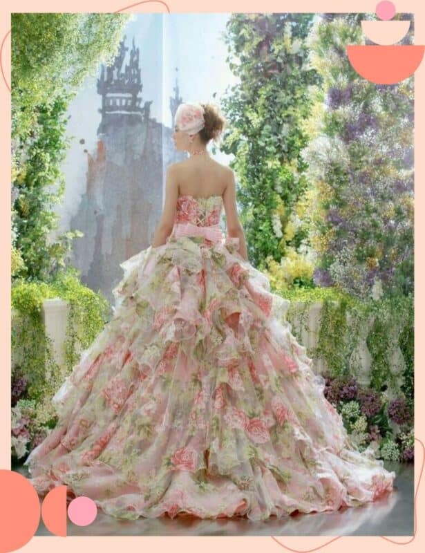 vestido de noiva florido princesa