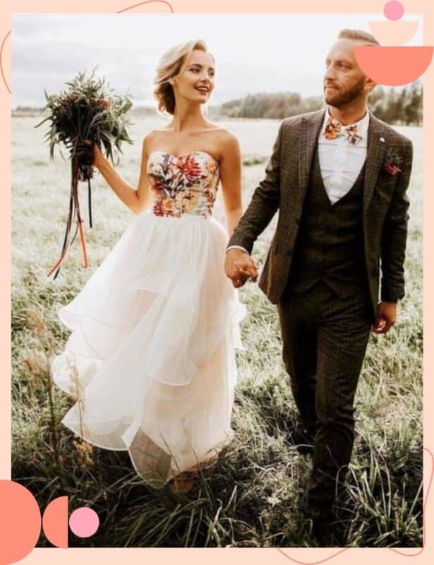vestido leve de casamento com flores