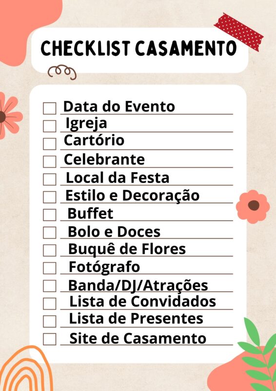 checklist casamento