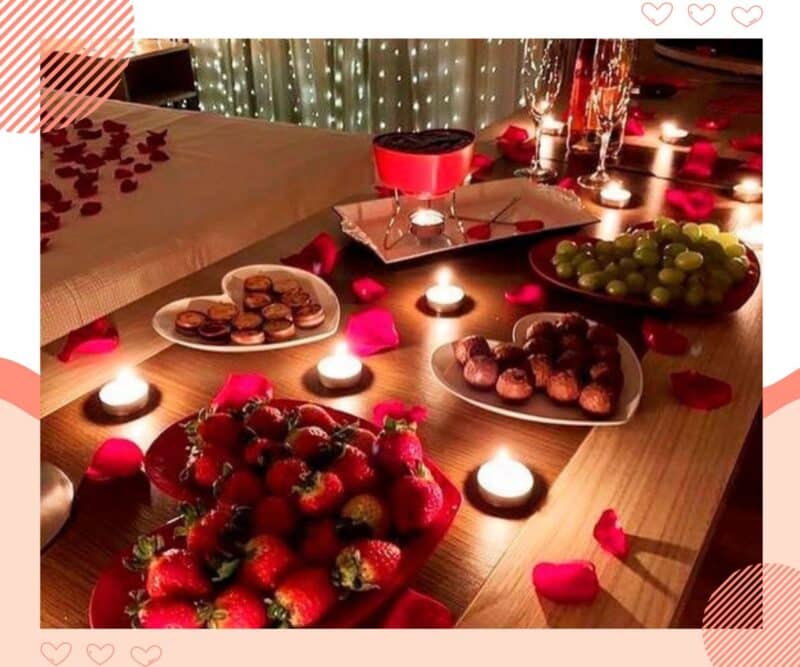 jantar romântico fondue