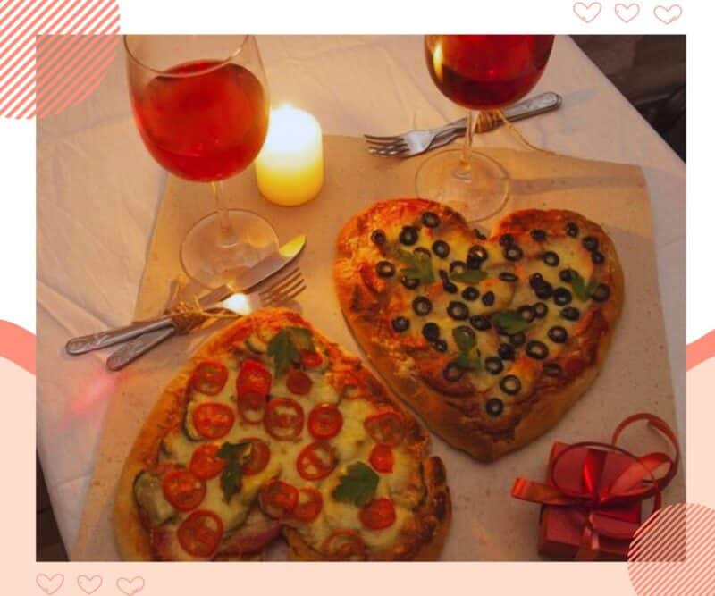 jantar romantico pizza fofa