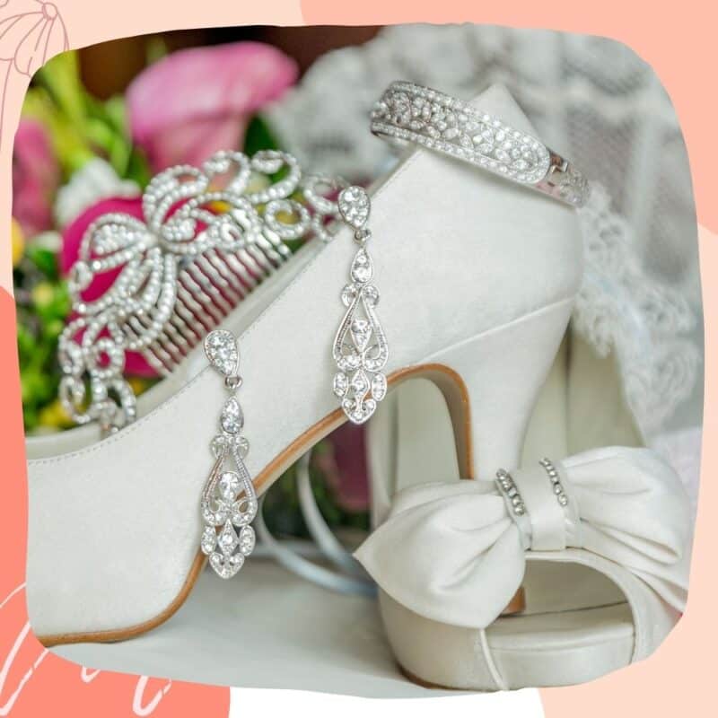 brincos pulseira sapato de noiva