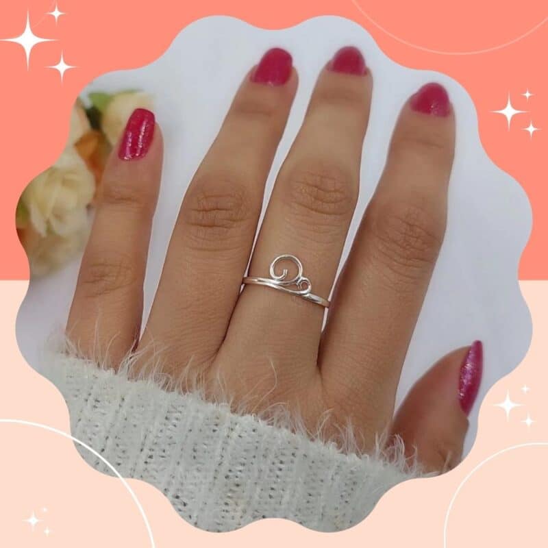 anel feminino de prata lindo