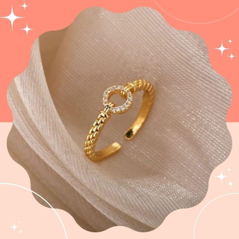 anel feminino ouro ajustavel