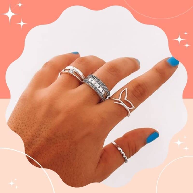anel feminino prata polida