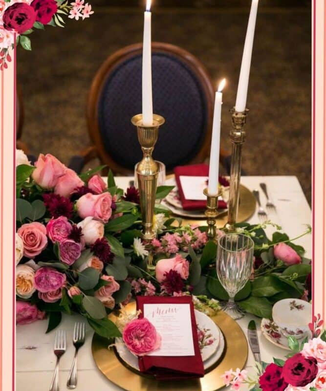 decoração de mesa casamento marsala lindo