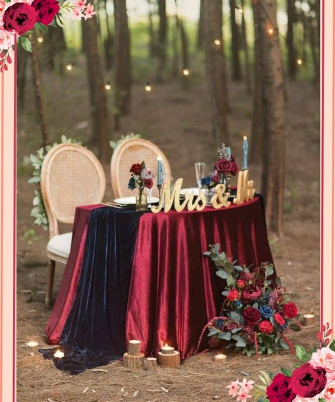 mesa dos noivos marsala