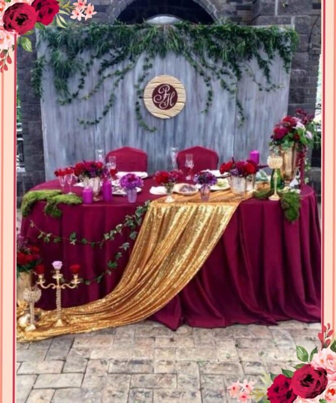 mesa marsala casamento 