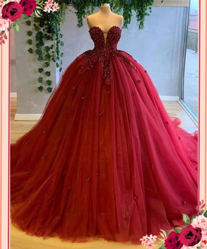 vestido de noiva princesa marsala