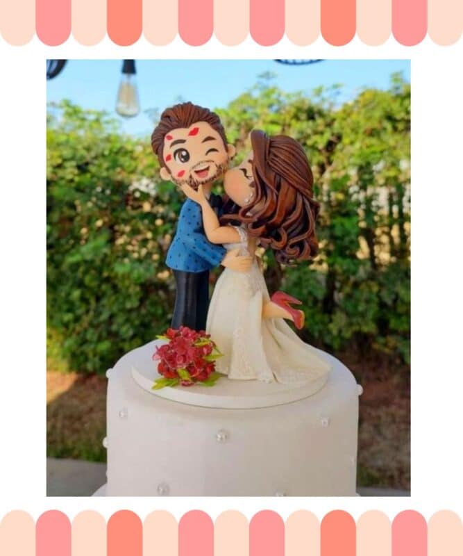 topo de bolo de casamento casal apaixonado