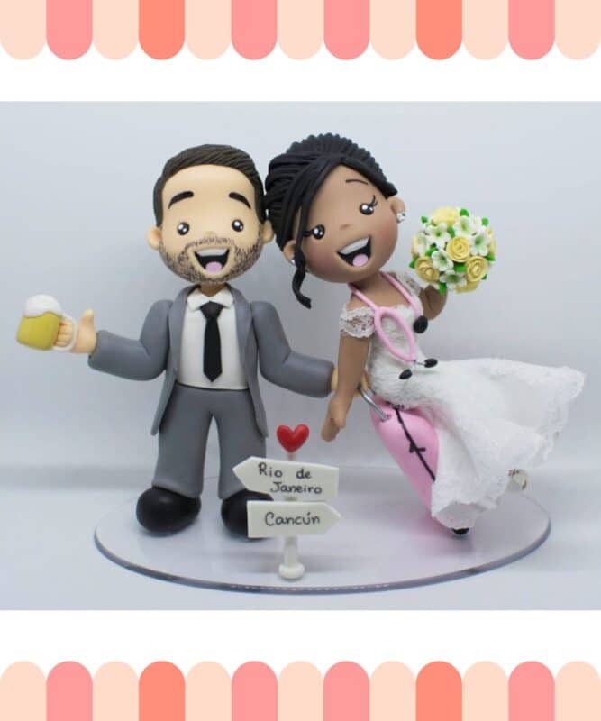 topo de bolo de casamento casal feliz