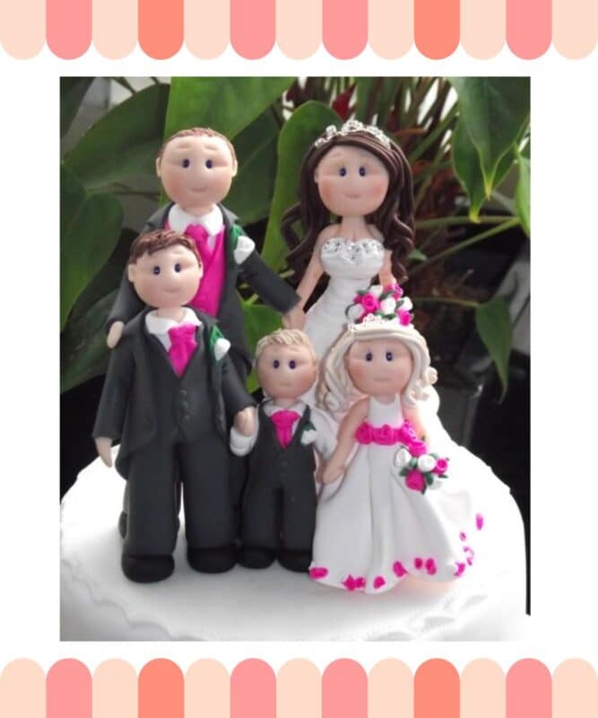 topo de bolo de casamento família