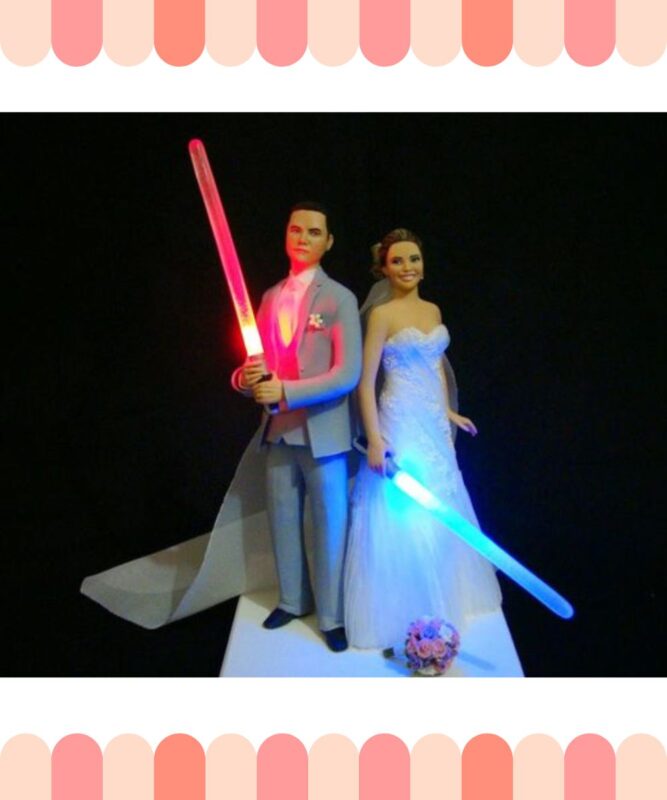 topo de bolo de casamento noivos star wars