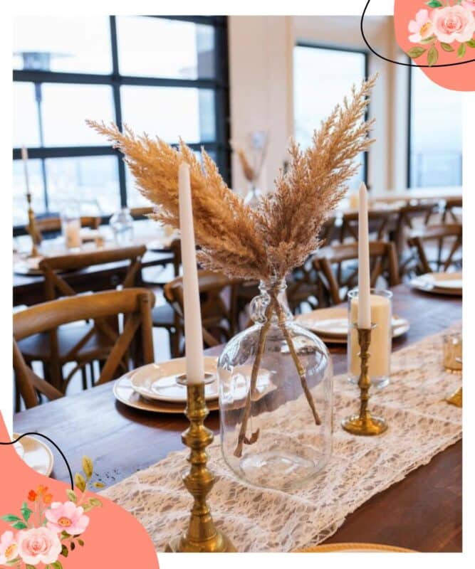 centro de mesa casamento trigo