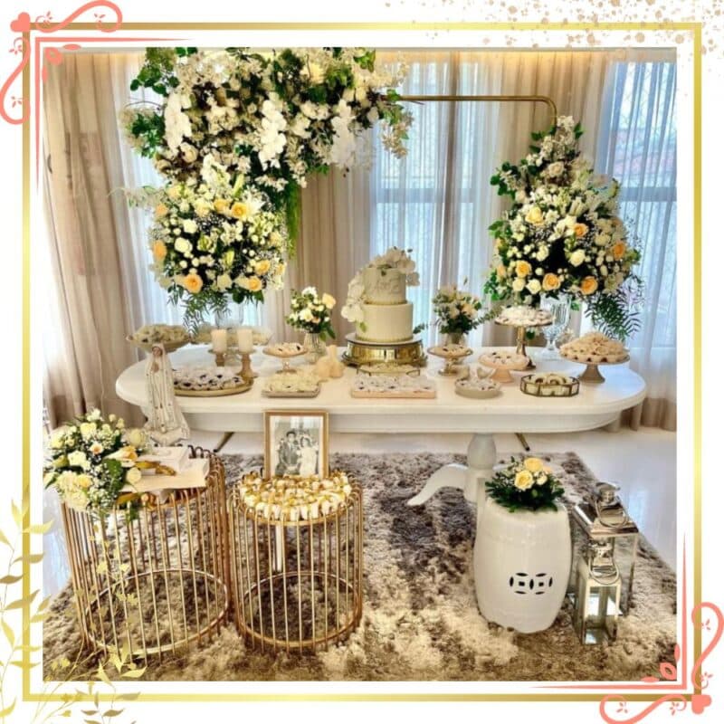 bodas de ouro decoração delicada