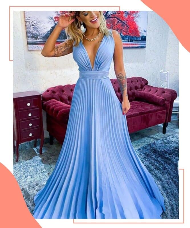 vestido azul bebe para casamento