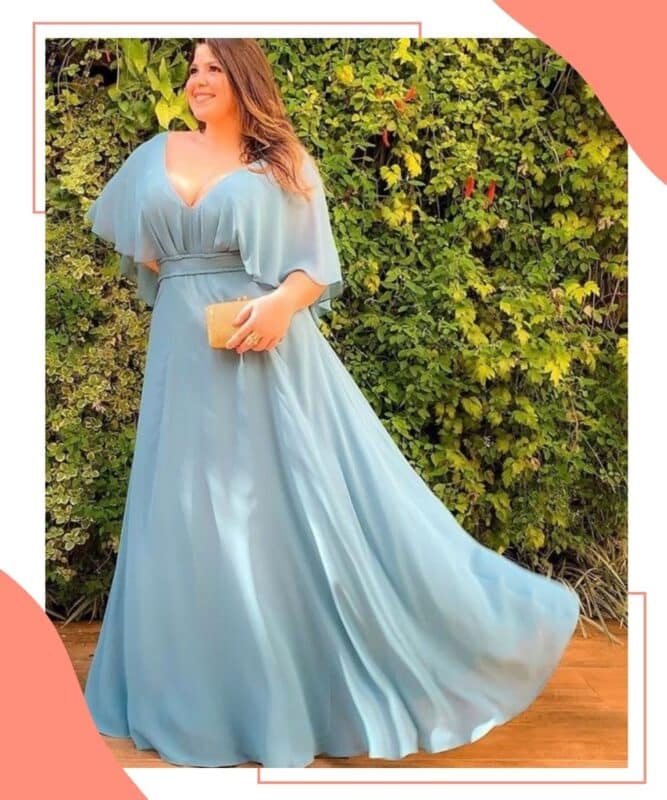 vestido para convidada de casamento azul clarinho