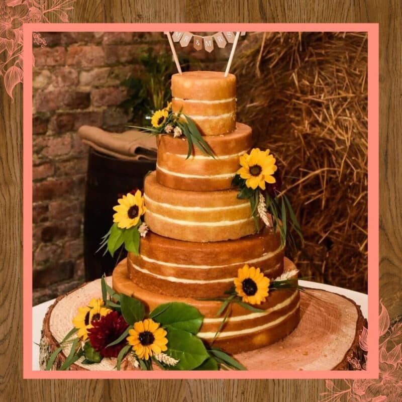 bolo de casamento country com girassol