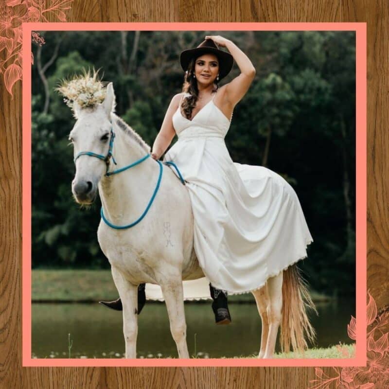 noiva com cavalo casamento country