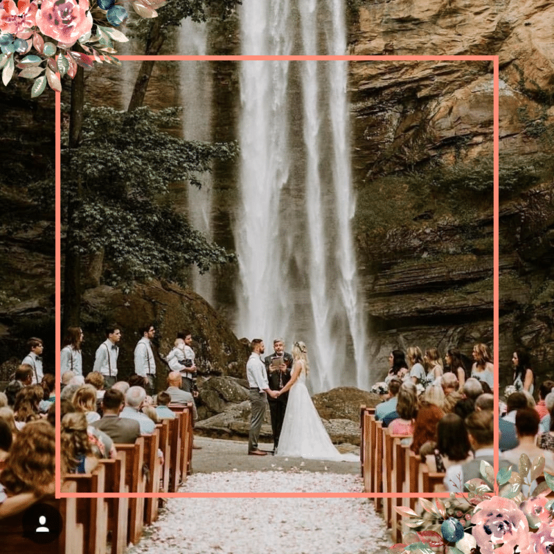 bancos em casamento na cachoeira