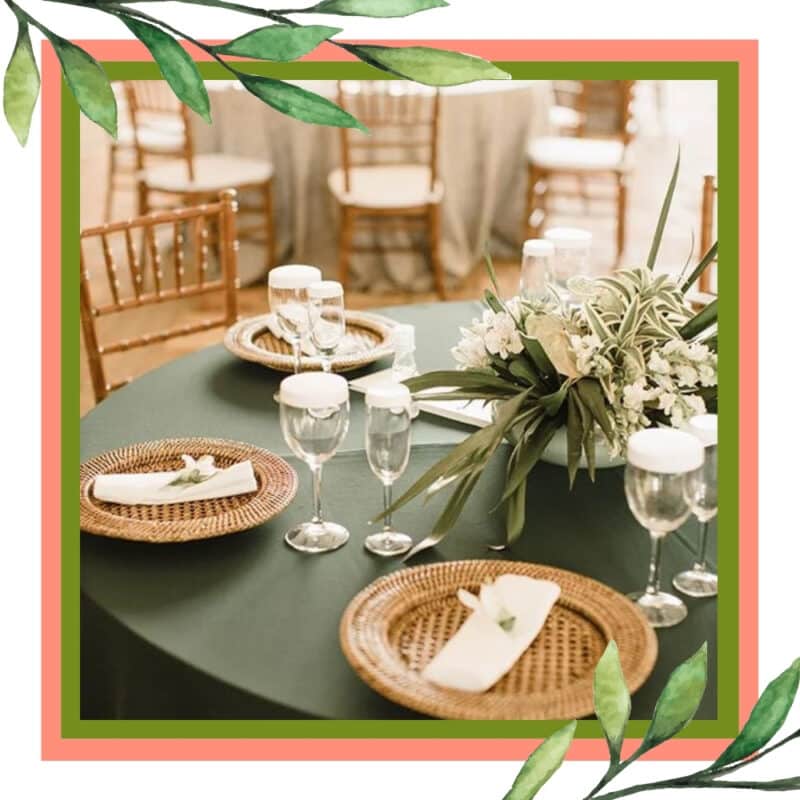 casamento verde oliva mesa de jantar