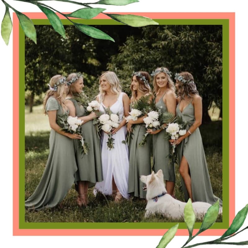 madrinhas de casamento com vestido verde oliva