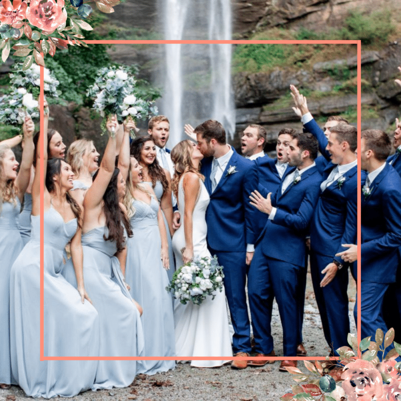 madrinhas e padrinhos em casamento na cachoeira