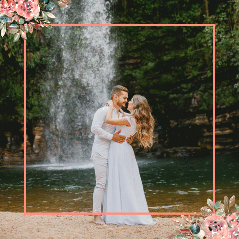 noiva com vestido leve em casamento na cachoeira