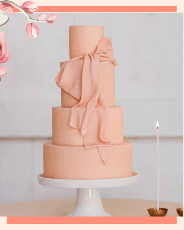 bolo delicado de casamento peach fuzz