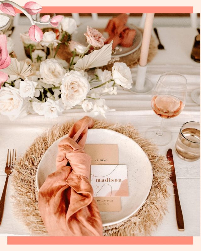 peach fuzz casamento decoração da mesa
