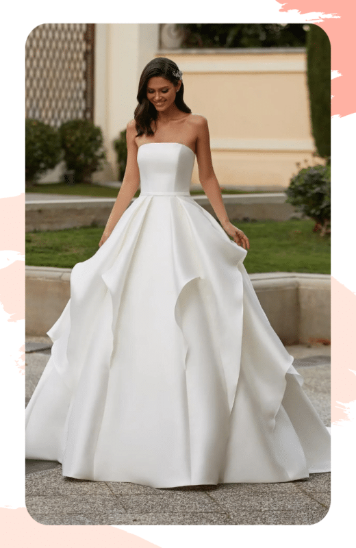 vestido de noiva cetim branco clássico 