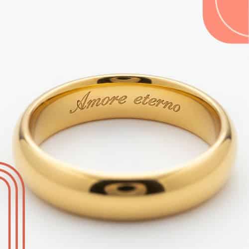aliança com frase amore eterno grava