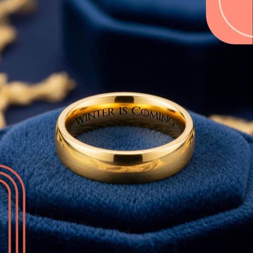 alianla de ouro com frase de serie gravada dentro